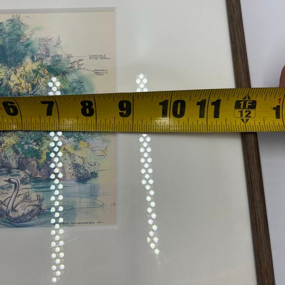 The Disney Gallery Snow White Grotto Watercolor by John Hench 1960 w/ COA Tokyo - Picture 14 of 14